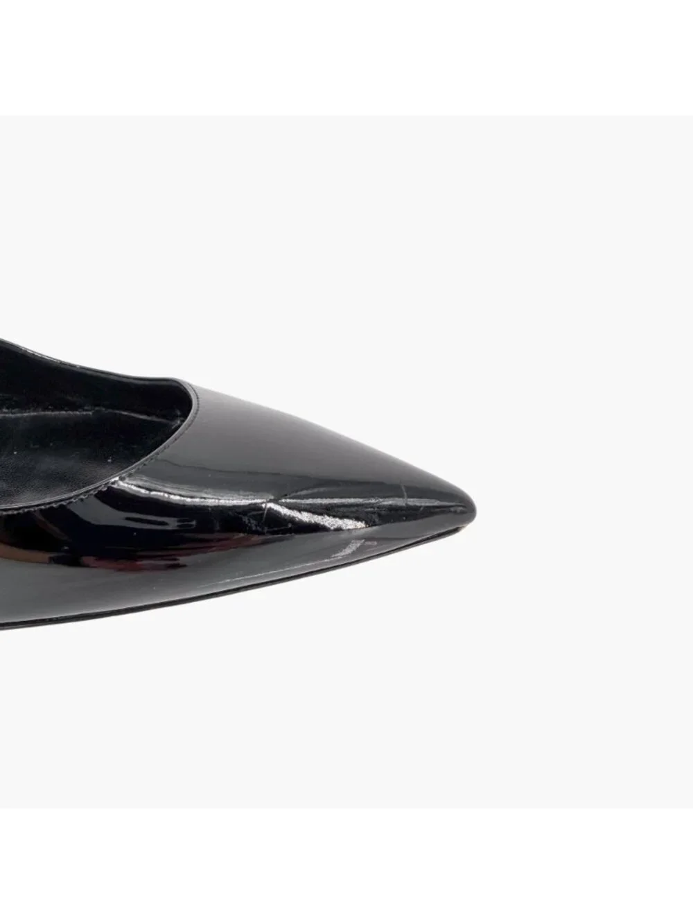 Saint Laurent Charlotte Pumps Heels Black Patent Size 39 US 9 Pointed Toe - Picture 12 of 15